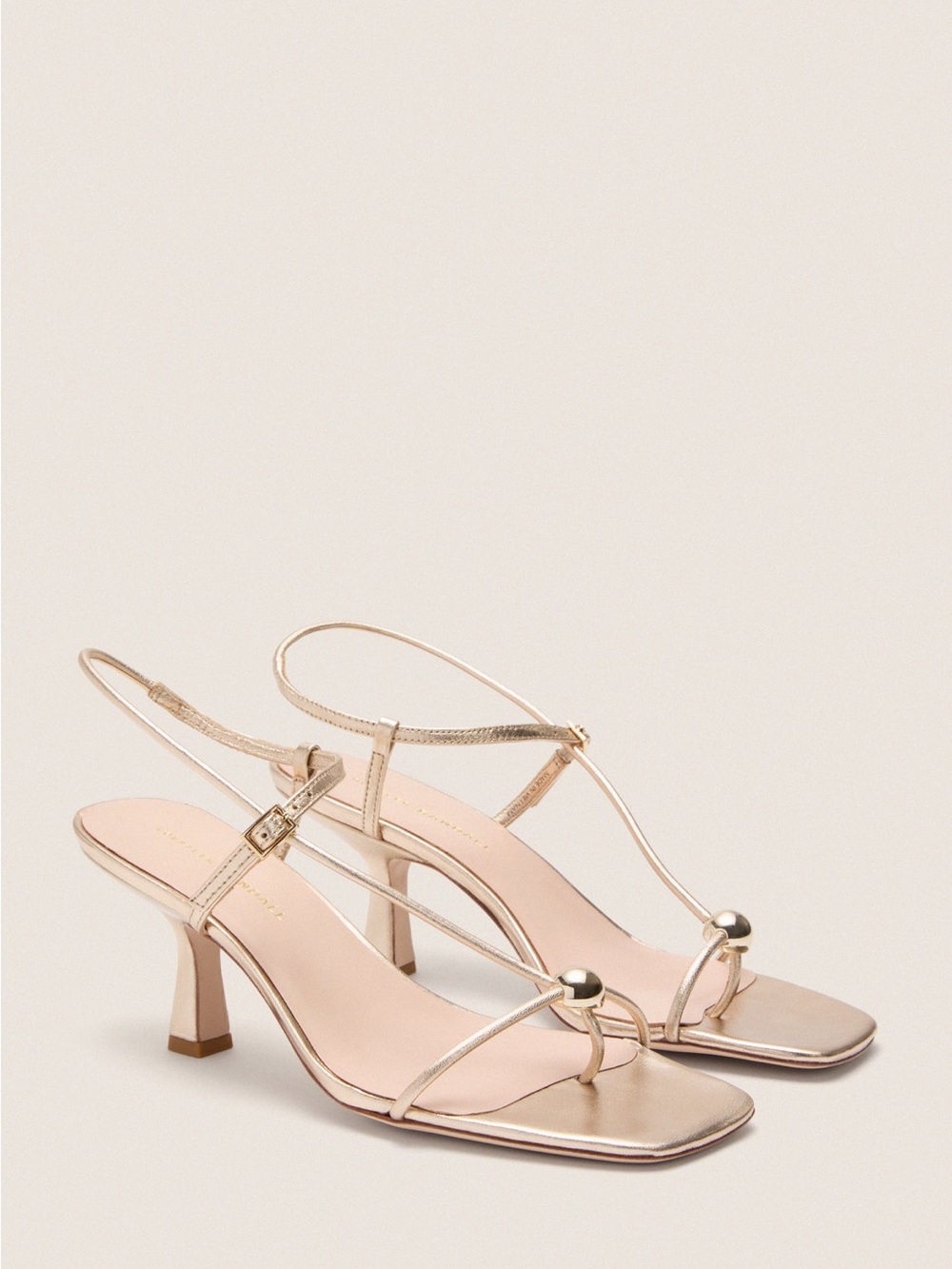 Loeffler Randall Champagne Metallic Triana Heels Size 8 With Box